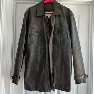 Men’s leather long jacket!